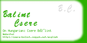 balint csere business card